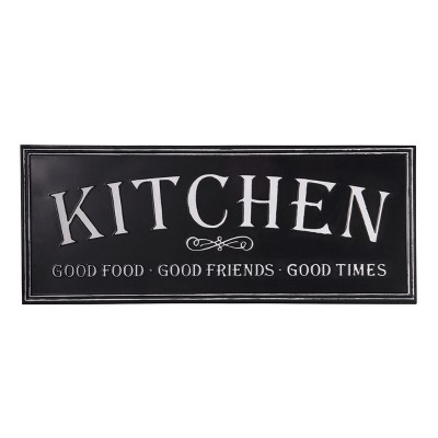 VIP Metal 38 in. Black Good Food Good Friends Good Times Plaque