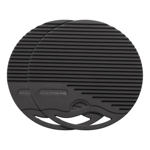 Unique Bargains Round Heat Resistant Non-Slip Silicone Trivet Mat for Pots Coasters 2 Pcs - 1 of 3