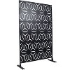 Okak Modern Outdoor Privacy Screen with Dimond Hollowed, Patio Privacy Screen with Metal Stand, Metal Privacy Screen for Backyard - 4 of 4