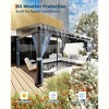 COZONY Wall-Mounted Hardtop Gazebo, Aluminum Lean-To Pergola with Steel Roof, Gutters, Netting & Curtains for Patio, Deck, Backyard - 3 of 4