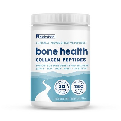 NativePath Bone Health Collagen Peptides, 225 g, 7.9 oz, 30 Servings