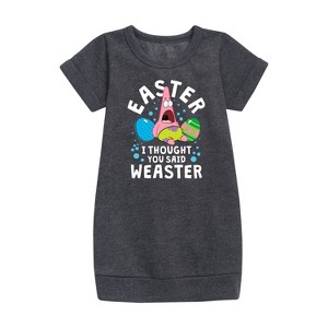 - SpongeBob SquarePants - Easter Weaster Graphic Short Sleeve Fleece Dress - 1 of 4