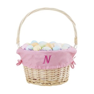 Personalization Mall Pink Personalized Initial Willow Easter Basket - 1 of 2