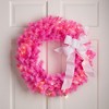 Northlight Pre-Lit Artificial Pine Christmas Wreath - 24" - Pink- Clear Lights - image 2 of 4