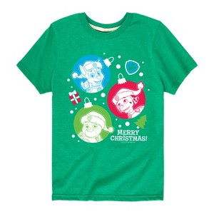 Boys' - Paw Patrol - Christmas Ornaments Rubble Chase Marshall Short Sleeve Graphic T-Shirt - 1 of 4