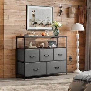 Dresser TV Stand, Entertainment Center with Fabric Drawers Unit, Media Console Table for Bedroom, Entryway, Living Room - 1 of 1