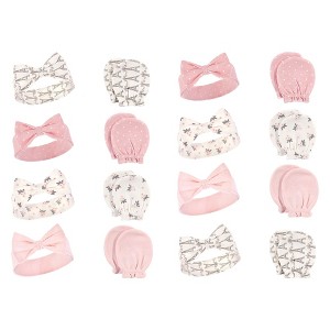 Hudson Baby Infant Girl 16Pc Headband and Scratch Mitten Set, Paris, 0-6 Months - 1 of 2