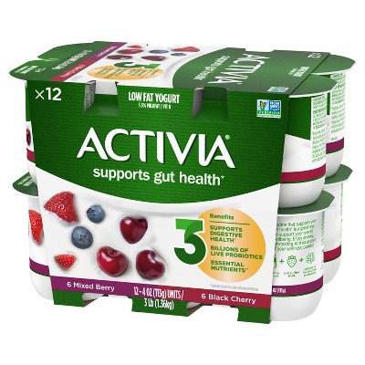 Activia Probiotic Black Cherry &#38; Mixed Berry Yogurt Variety Pack - 12ct/4oz Cups_2