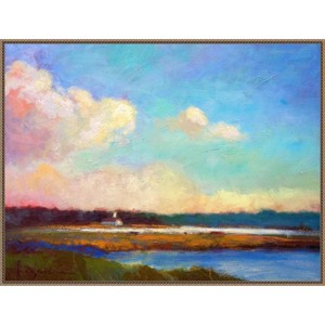 Amanti Art 42"x32" Evening Mystery by Dorothy Fagan: Modern Abstract Landscape, Bronze Frame - 1 of 4