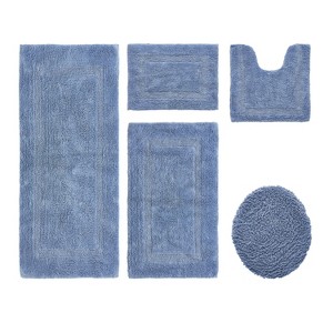 Lux Premium 100% Cotton Tufted Solid Reversible 5 Piece Bath Rug Set – Ultra-Soft, Water-Absorbent, Durable, Machine Washable Bathroom Rug - 1 of 4