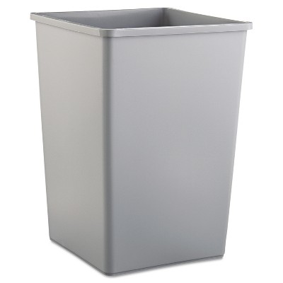 Rubbermaid Commercial Untouchable Waste Container Square Plastic 35gal Gray 3958GRA