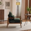 Karl Home Green Chenille Accent Chair Armchair With Pillow - 2 of 4