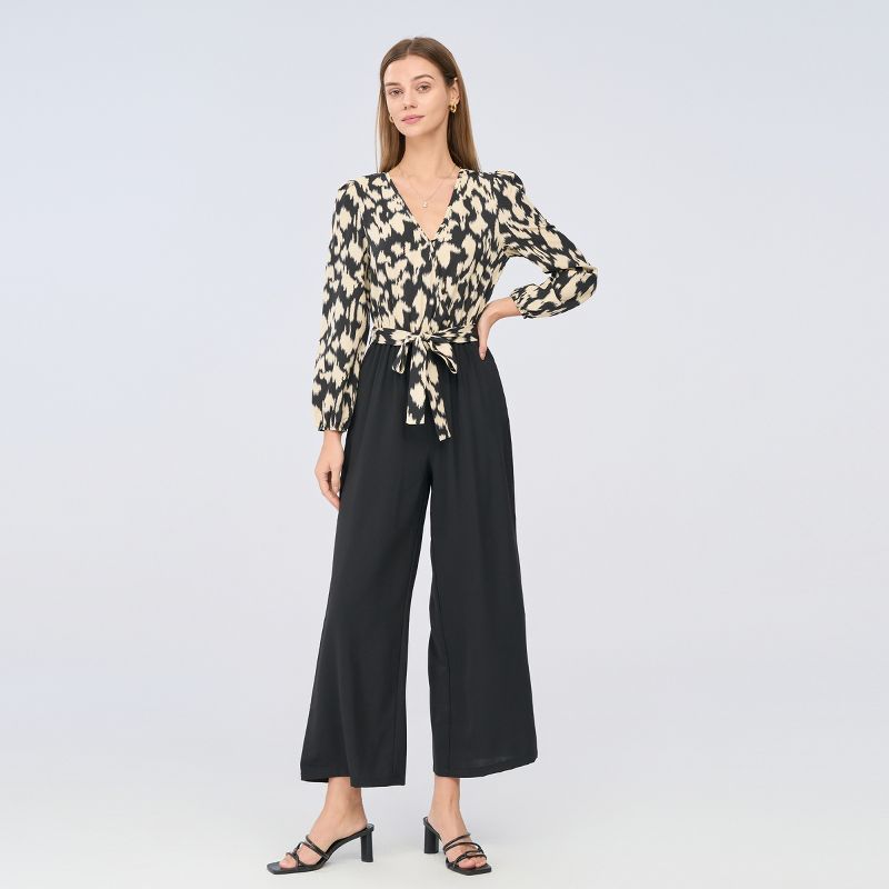 Women's Belted Leopard Print Long Sleeve Jumpsuit - Cupshe, 1 of 9