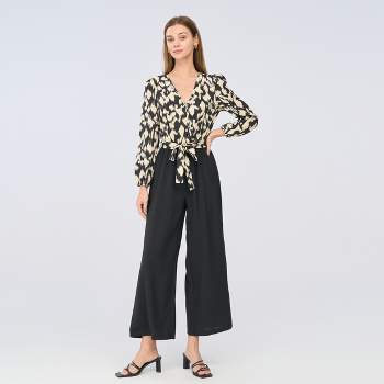 Women's Belted Leopard Print Long Sleeve Jumpsuit - Cupshe