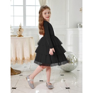 Arshiner Toddler Tutu Dress Girls Long Sleeve Fall Winter Tiered Formal  Party Tulle Dresses for Kids 2-6Y Black 4-5 Years : Target