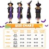 Witch Costume for Girls Kids, Halloween Party Dress Up Outfit Cosplay Fairytale Witch Girls Costume Set with Hat - 3 of 4