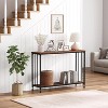 41.3" Entryway Table, Narrow Sofa Table with 2-Tier Storage Shelves & Black Metal Frame, Display Stand and Organizer Hallway Bedroom - 4 of 4