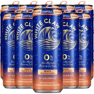 White Claw 0% Alcohol, Peach Orange Blossom, Non-Alcoholic Premium Non-Hard Seltzer | 15 Calories, Gluten Free, Hydrating Electrolytes - 1 of 4