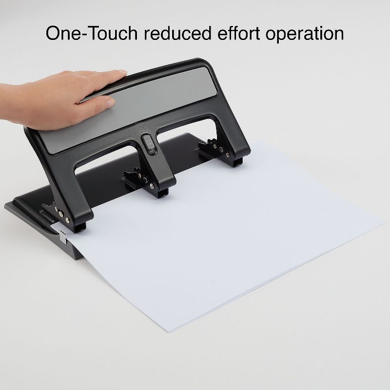 MyOfficeInnovations One-Touch 26614 Heavy-Duty 3-Hole Punch 30-Sheet Capacity Black 884279, 3 of 7
