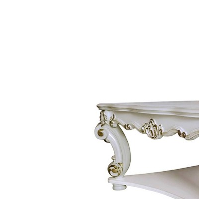 Vendome Antique Pearl Square Coffee Table with Scrolled Legs