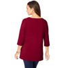 Jessica London Women's Plus Size Stretch Cotton Crochet Notch Neck Tunic - 3 of 4