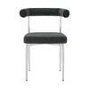HomeRoots Set of Two Gray And Silver Upholstered Polyester Open Back Dining Side Chairs - 4 of 4