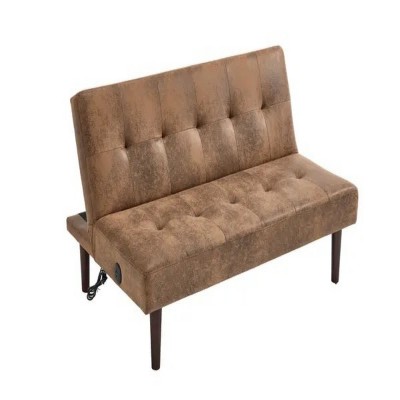 45'' Foldable Fashion Sofa Bed Tech Cloth Back Adjustable Sofa Chaise longue Futon Coffee