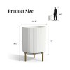 BENCMATE Planters Round Outdoor Planter Pot with Stand, Modern Indoor Plant or Flower Pot for Home Garden Office or Balcony, White, 16"*14.8"*20.3" - 4 of 4