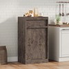 Wooden Tilt-Out Trash Cabinet - Hidden Trash Can with Pet-Proof Drawer, Laundry Sorter & Recycling Storage, Hideaway Design for Kitchen/Bathroom - 2 of 4