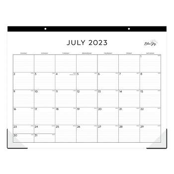 Blue Sky 2023-24 Academic Desk Pad Calendar 22"x17" Monthly Trim Tape White