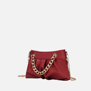 MKF Collection Marvila Minimalist Vegan Leather Chain Ruched Shoulder Bag by Mia K - 1 of 4