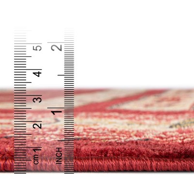 Easy-Care Stain-Resistant Synthetic 6' x 9' Red Stripe Rug