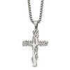 Chisel Stainless Steel Polished Tree Cross Pendant on a 24" Box Chain Necklace - 2 of 4