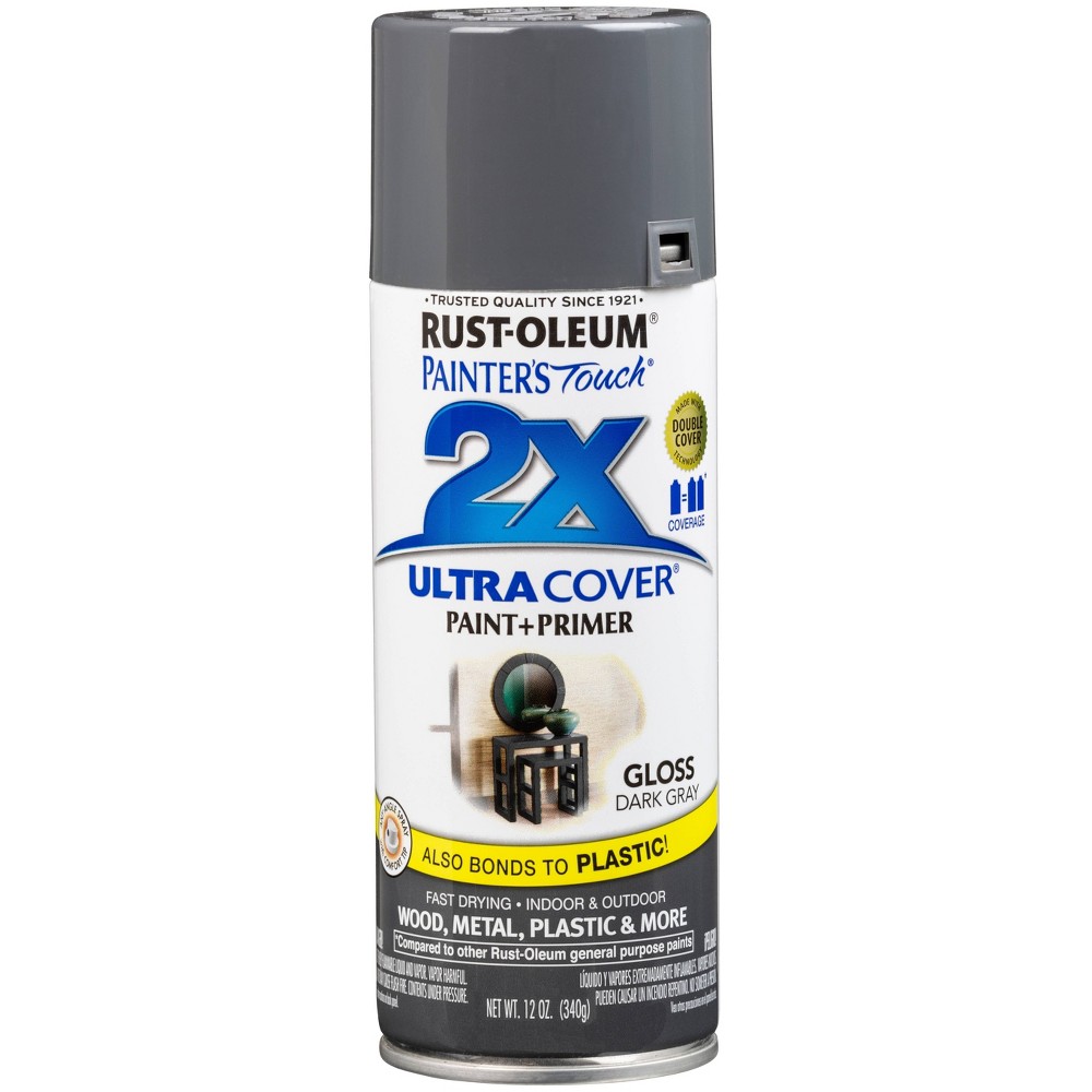 UPC 020066187699 product image for Rust-Oleum 12oz 2X Painter's Touch Ultra Cover Gloss Spray Paint Dark Gray | upcitemdb.com