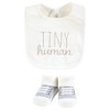 Hudson Baby Cotton Bib and Sock Set, New Here, One Size - 4 of 4