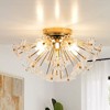 DAKAFUL Modern Gold Flush Mount Ceiling Light ¨C 19.7'' with Glass Petal Design, 6-Light G9 Socket (Bulb Not Included)- Golden - 2 of 4