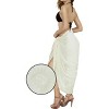 LA LEELA Women's Summer Bikini Wrap Sarong Cover up Skirt Swimwear Swimsuit Beach Wraps Coverup for Women One Size Off-White, Leaf - 2 of 4