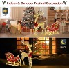 VINGLI Lighted Christmas Reindeer and Santa Sleigh Outdoor Decoration Deer Set, 4FT Large Reindeer Outdoor Decorations with 180 LED Lights,Yard Decor - 2 of 4
