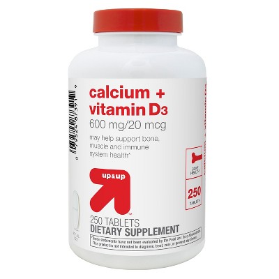 Calcium & Vitamin D Dietary Supplement Coated Tablets - 250ct - up & up™