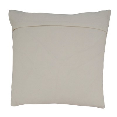 Beaded Flamingo Embroidered Cotton Square Pillow