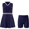 Youth Girls Golf Polo Tennis Dress with Shorts Outfits Kids Tennis Active Sports Dress Set Activewear - 3 of 4