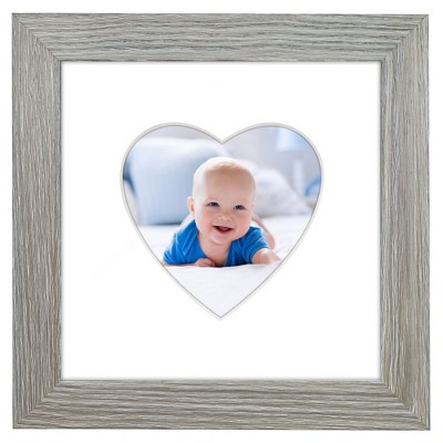 Americanflat 6" x 6" Picture Frame with Mat - Round & Heart Designs - Stylish Decor for Living Rooms, Dorms, Offices & More