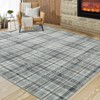 Modern Rug Washable Rug Buffola Plaid Rug for Living Room, Neutral Rug Non Slip, Low Pile Thin Rug, Distressed Soft Rug, Indoor Foldable Printed Rug - 3 of 4