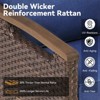 Buenhomino 74'' Patio Sofa, All Weather Outdoor Rattan Wicker 3-Seat Sofa High Back Couch with Premium Cushions for Garden Backyard Porch,Brown/Blue - 4 of 4