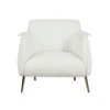 Boucle Upholstered Accent Chair with Elegant Look, Attached Cushions, High-Density Foam and Gold Finish Metal Legs - 2 of 4