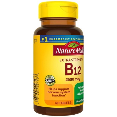 Nature Made Extra Strength Vitamin B12 2500 mcg Tablets for Energy Metabolism Support - 60ct