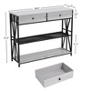 Whizmax Console Table with Drawer and Storage Shelves, 3-Tier Entryway Table with Storage for Hallway (Gray) - 2 of 4