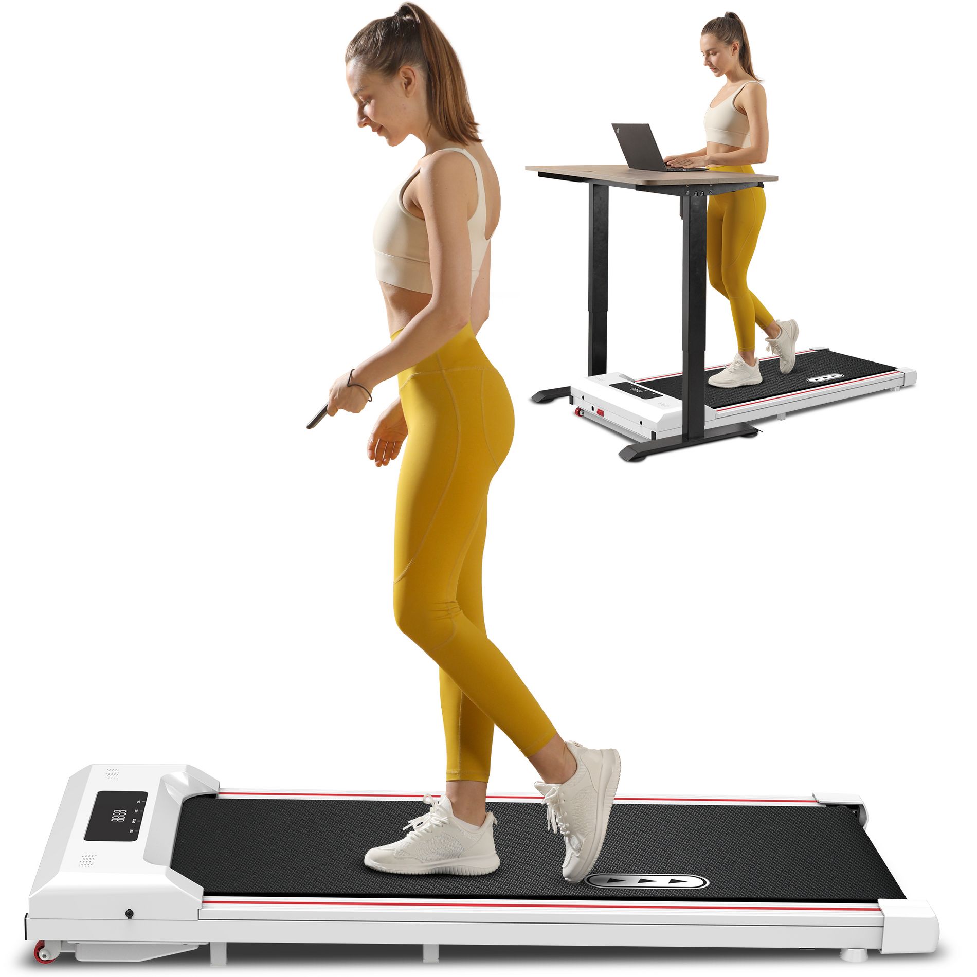 Redliro Walking Pad Under  Desk Treadmill 265LBS 2.25HP Running Machine for Home Office