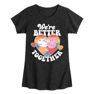 Girls' - Peppa Pig - Suzy Sheep Better Together Heart Fitted Short Sleeve Graphic T-Shirt - 1 of 4