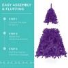 Best Choice Products Pre-Lit Purple Christmas Tree, Artificial Full Holiday Decoration w/ Incandescent Lights - 4 of 4